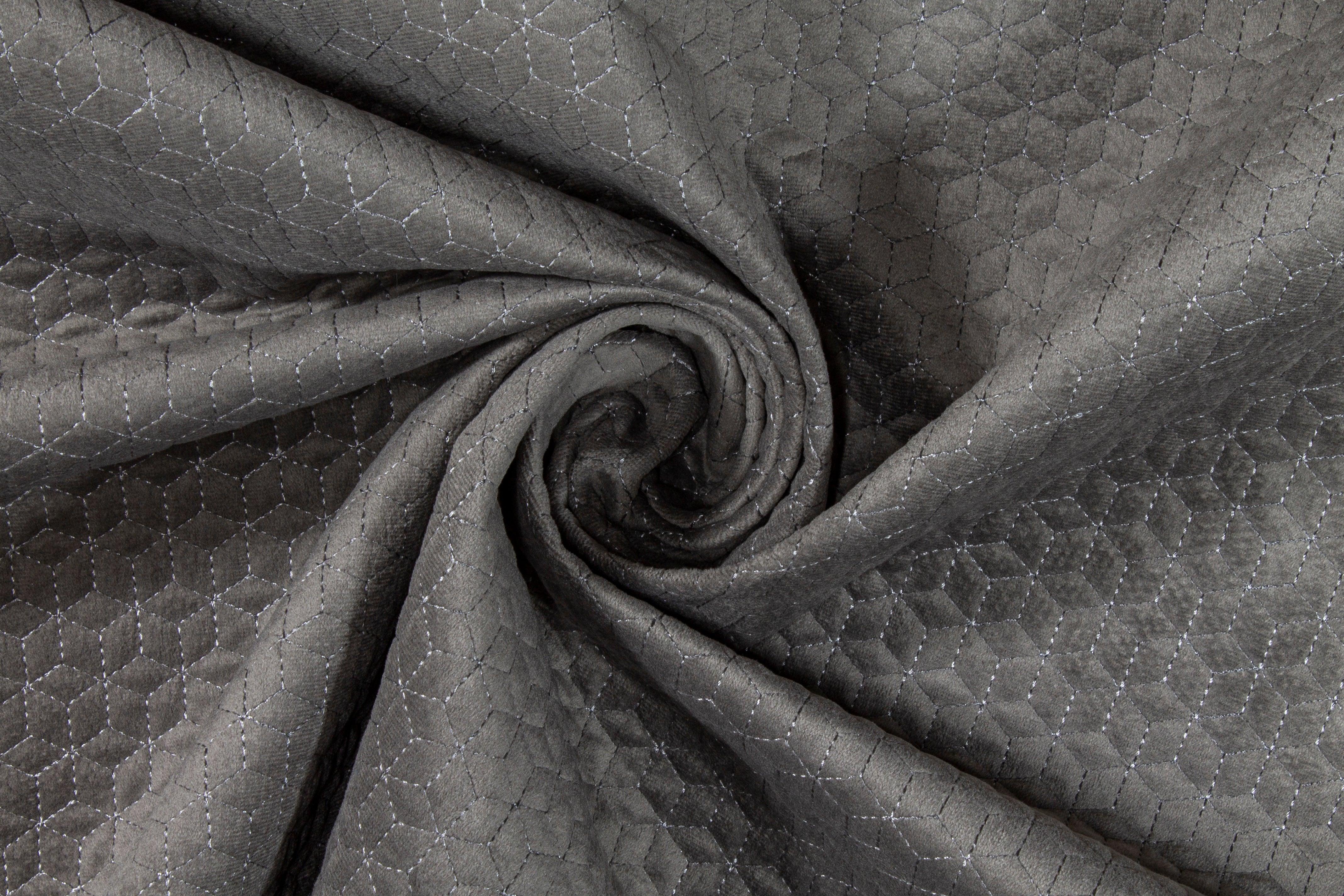 Geometric Velvet Upholstery - Gray - Prime Fabrics