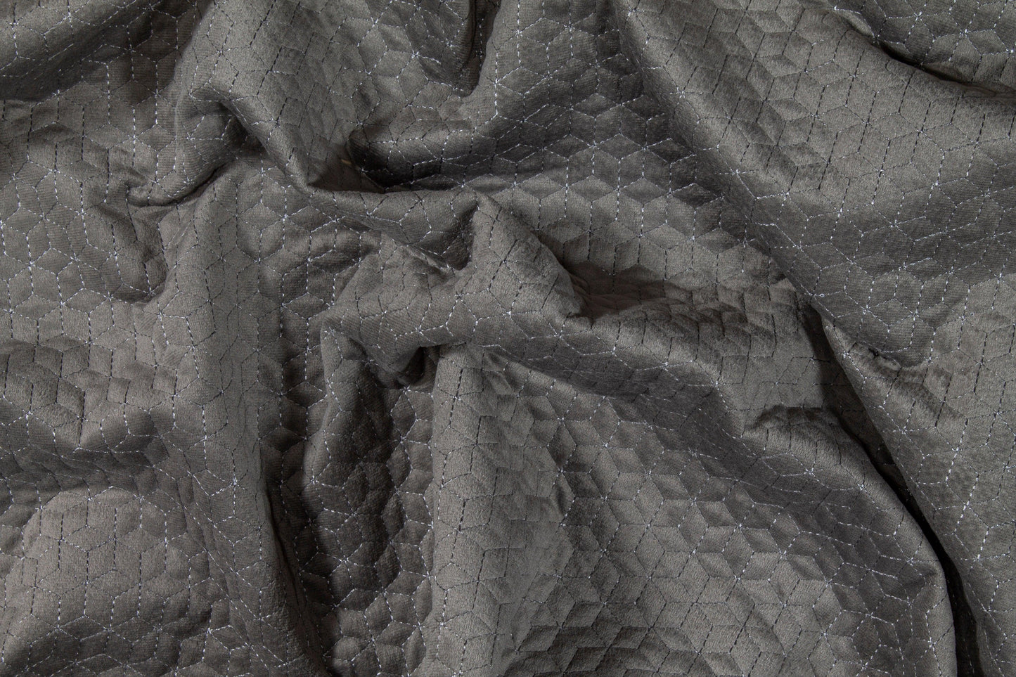 Geometric Velvet Upholstery - Gray - Prime Fabrics