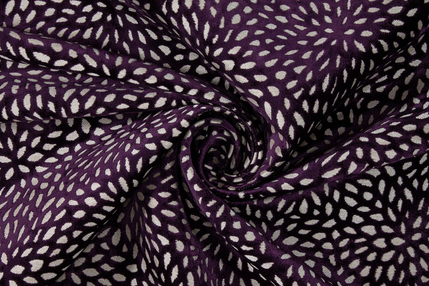 Floral Cut Velvet Upholstery - Purple - Prime Fabrics