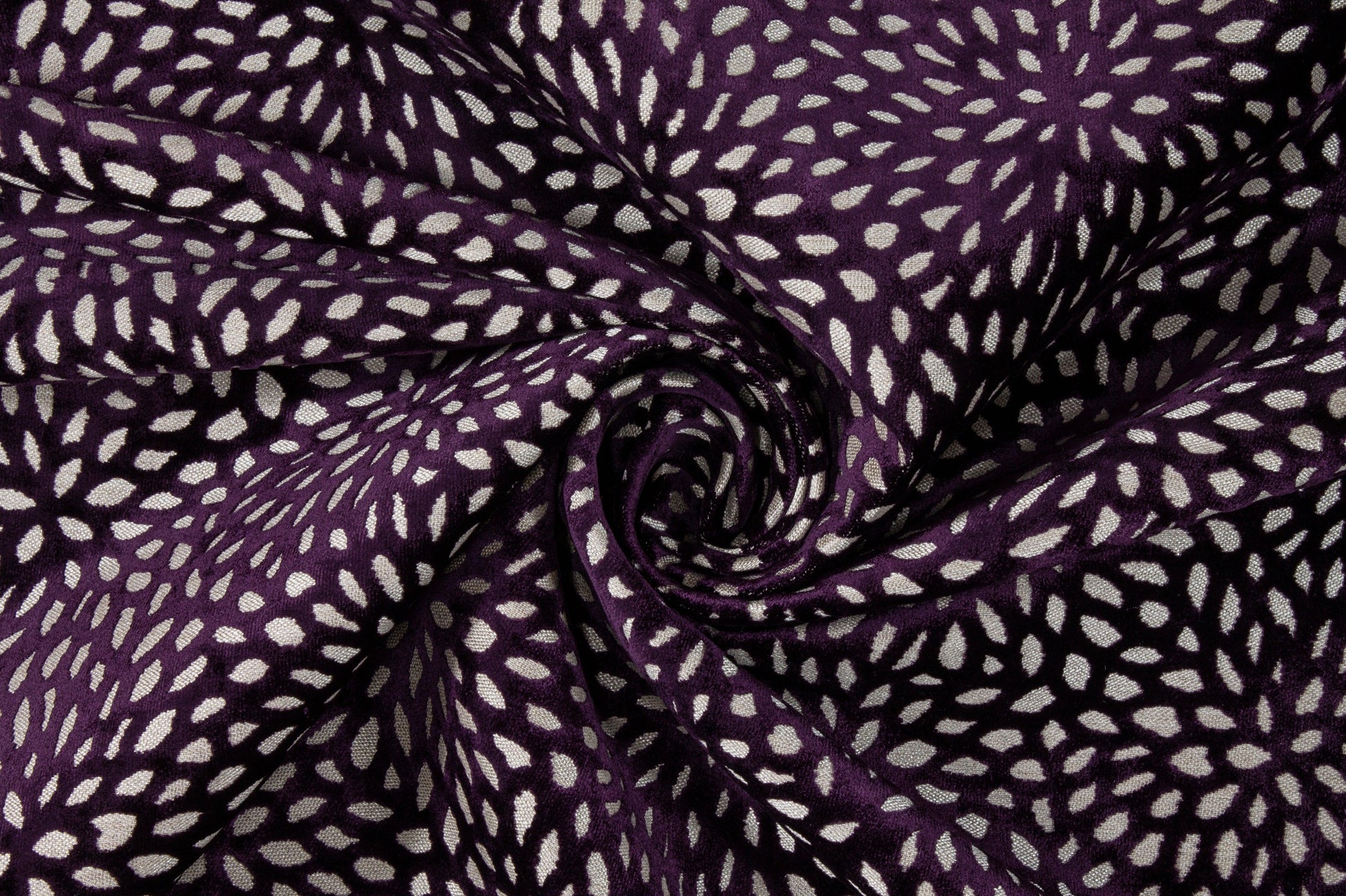 Floral Cut Velvet Upholstery - Purple - Prime Fabrics