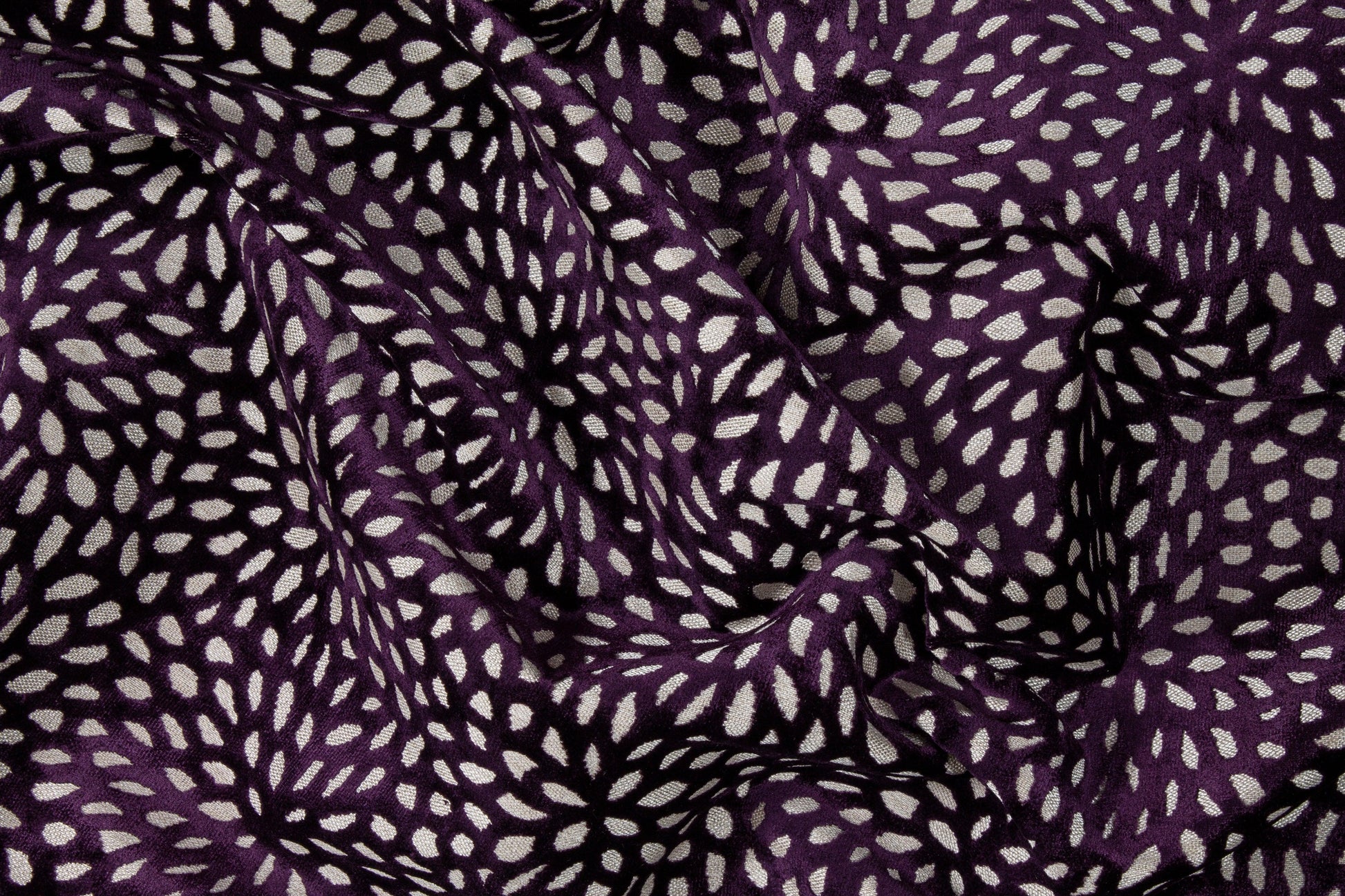 Floral Cut Velvet Upholstery - Purple - Prime Fabrics