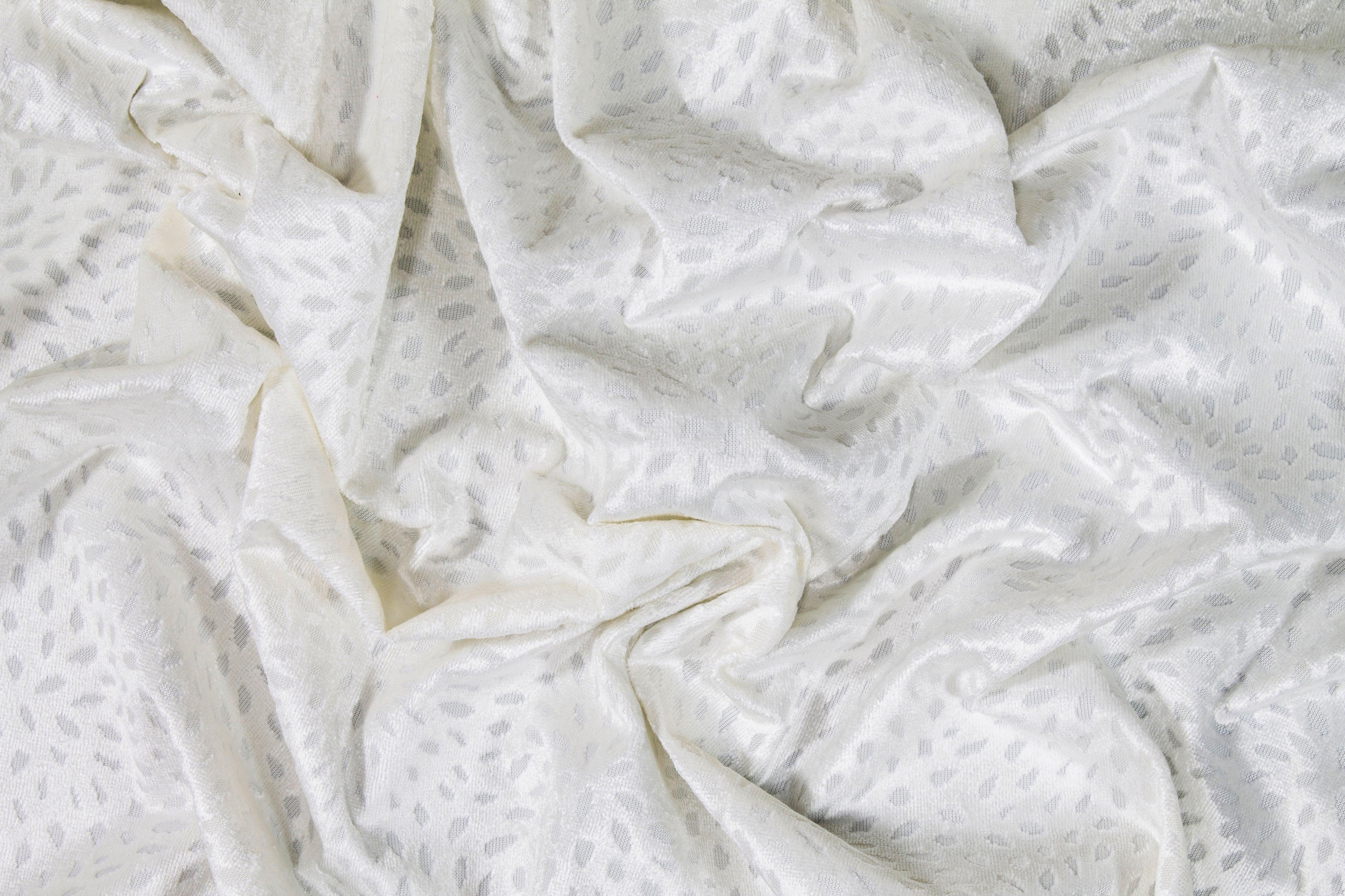Floral Cut Velvet Upholstery - Ivory - Prime Fabrics
