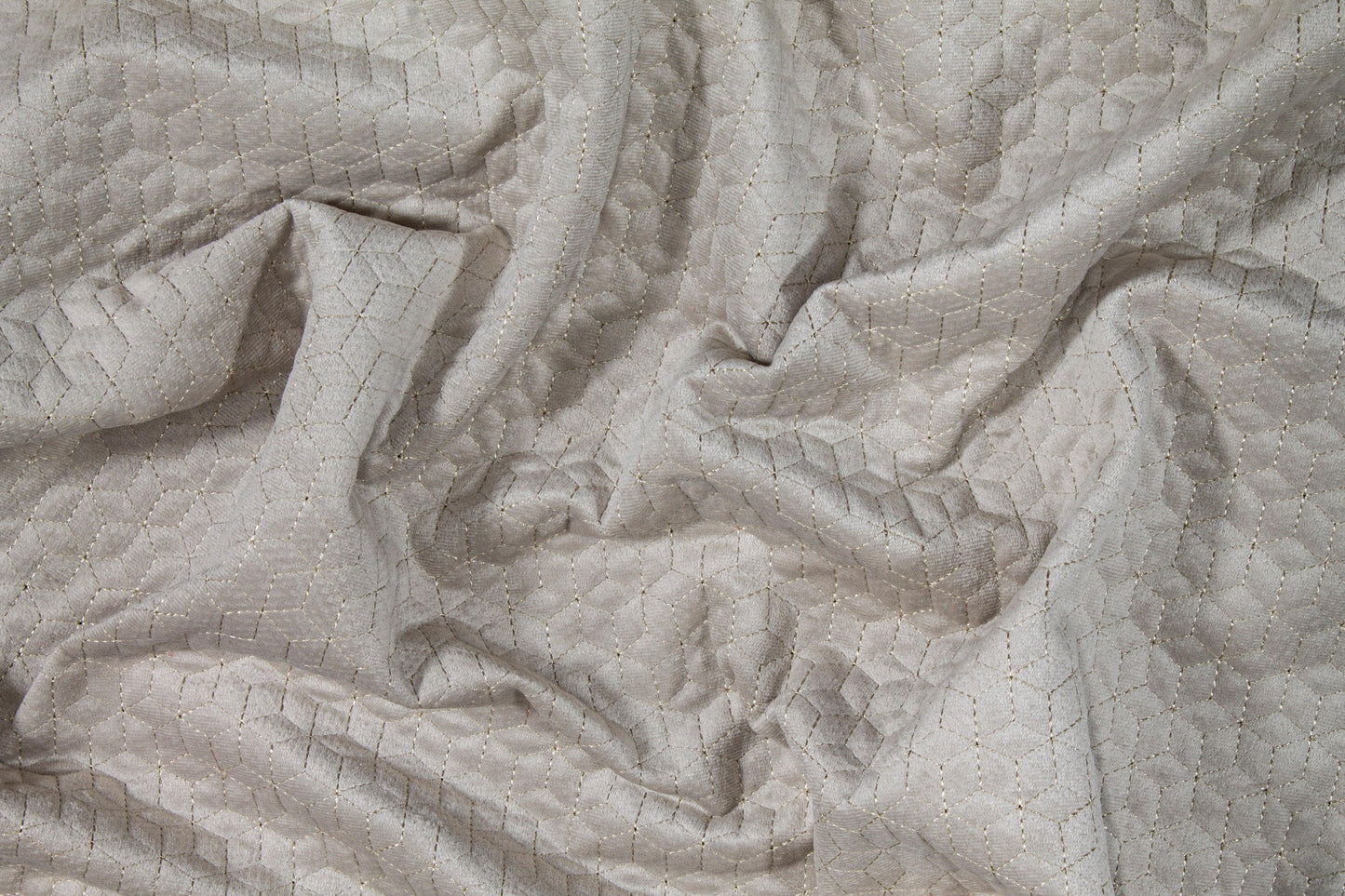 Geometric Velvet Upholstery - Taupe - Prime Fabrics