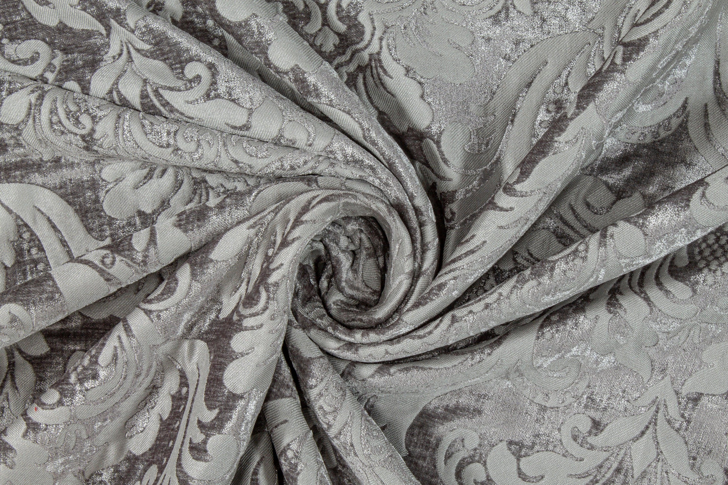 Double Faced Damask Cut Velvet - Gray - Prime Fabrics