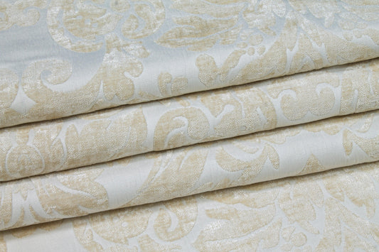 Double Faced Damask Cut Velvet - Ivory - Prime Fabrics