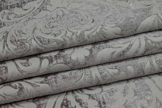 Double Faced Damask Cut Velvet - Gray - Prime Fabrics