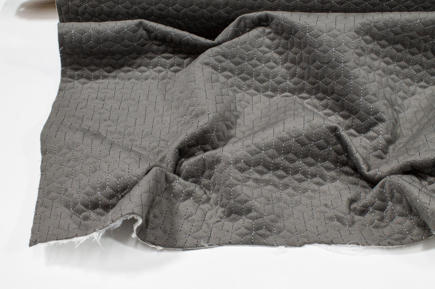 Geometric Velvet Upholstery - Gray - Prime Fabrics