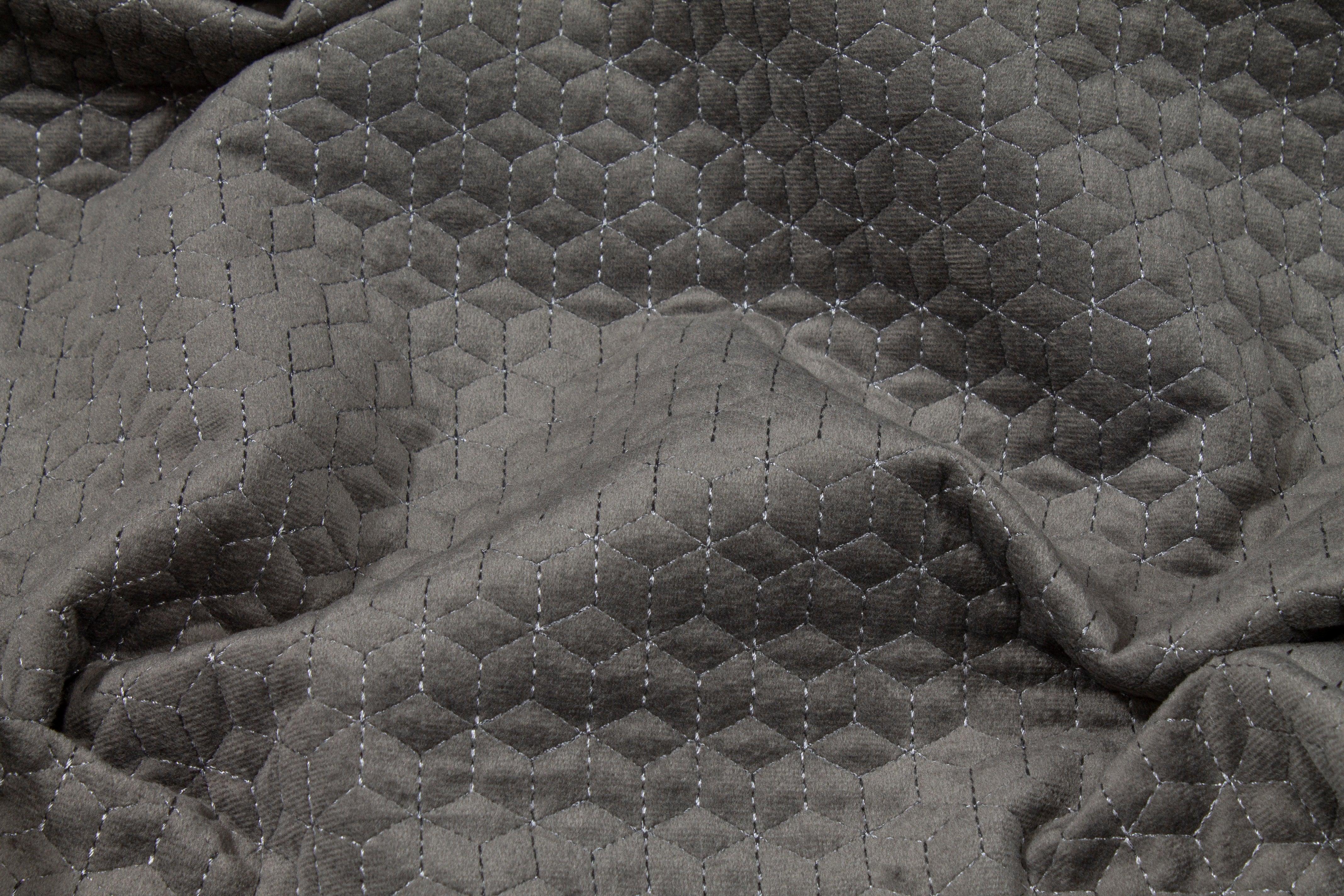 Geometric Velvet Upholstery - Gray - Prime Fabrics