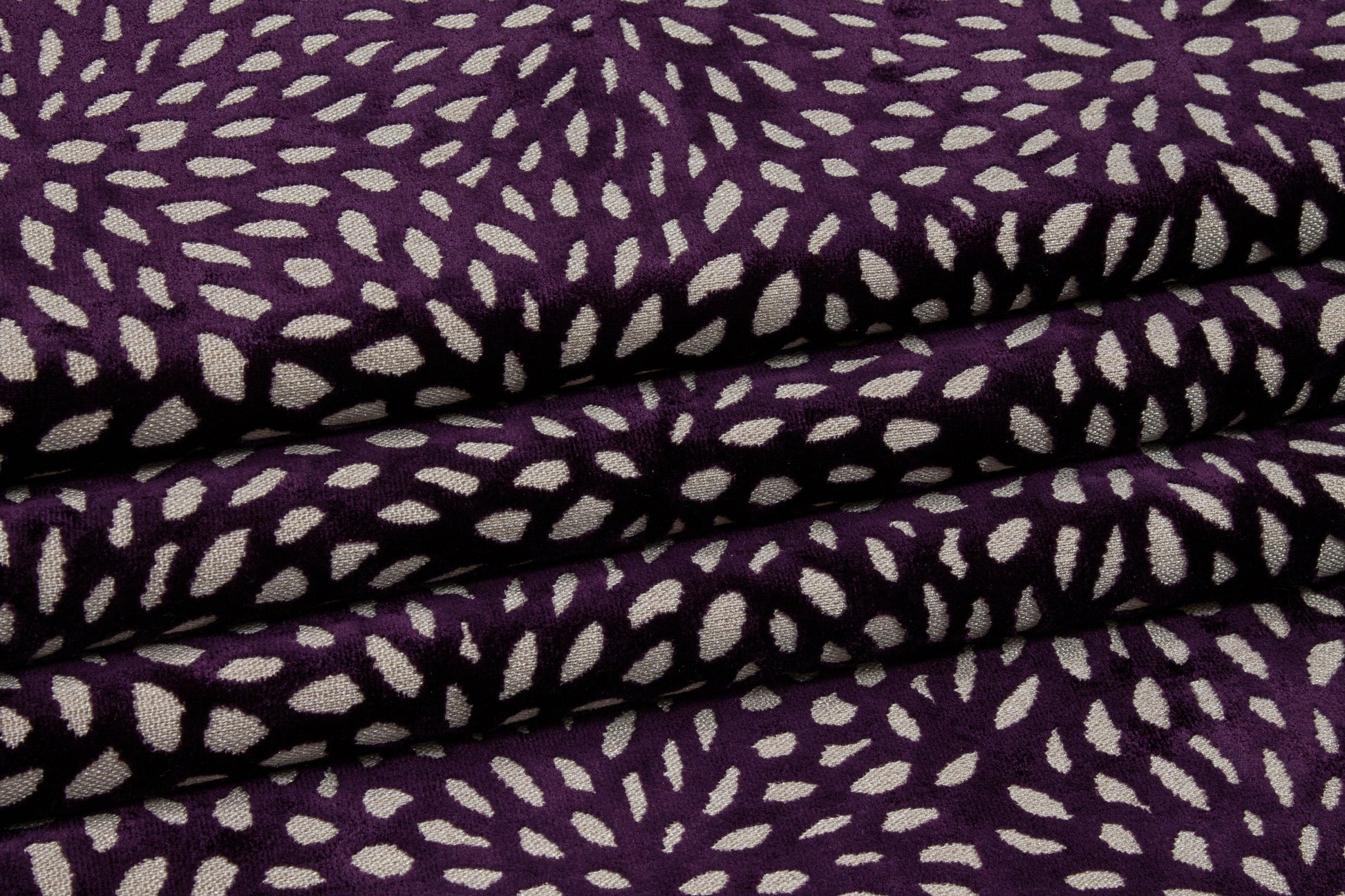 Floral Cut Velvet Upholstery - Purple - Prime Fabrics