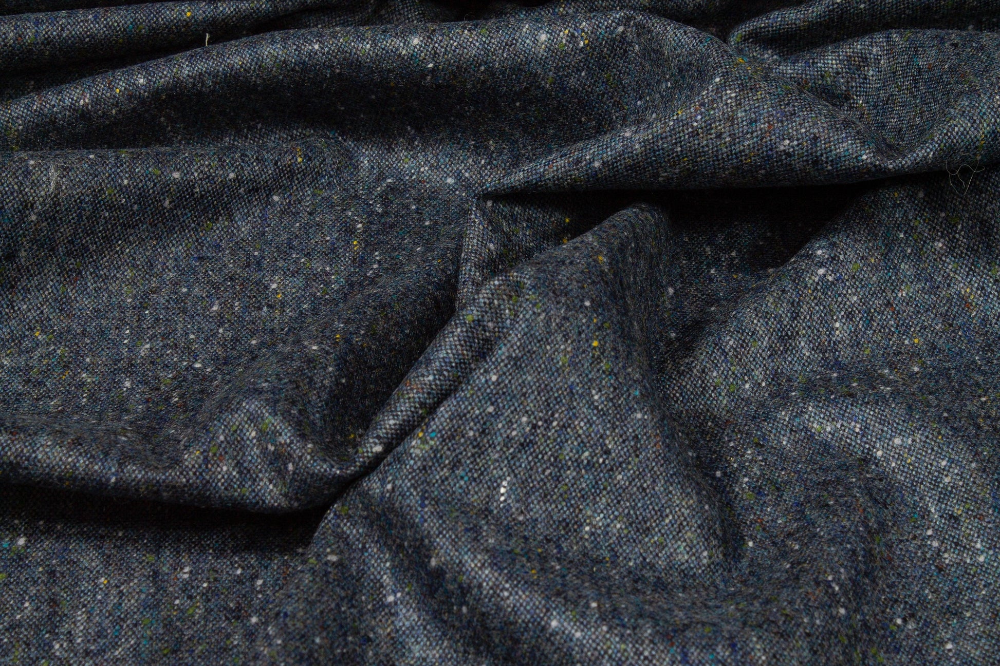Blue-Gray Italian Wool Tweed Suiting - Prime Fabrics