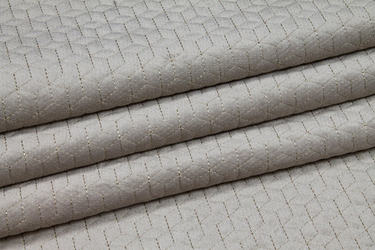 Geometric Velvet Upholstery - Taupe - Prime Fabrics