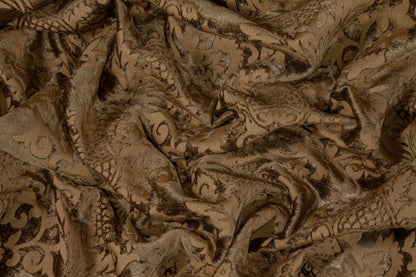 Damask Cut Upholstery Velvet - Brown