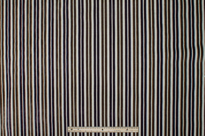 Striped Cut Velvet Upholstery - Purple and Brown - Prime Fabrics