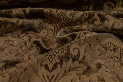 Damask Cut Upholstery Velvet - Brown