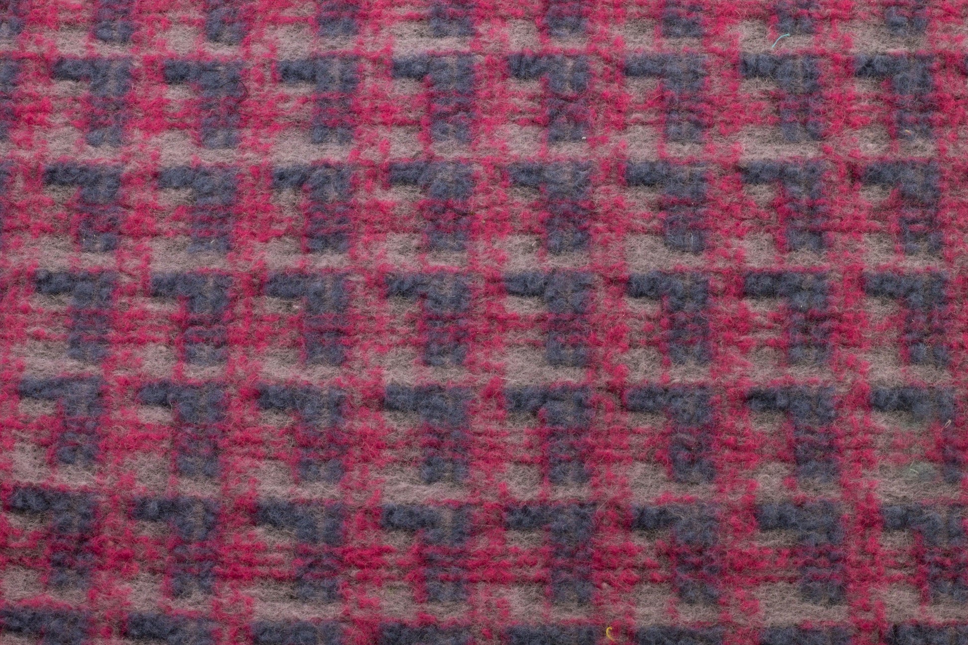Bubblegum Pink and Blue Plaid Italian Boiled Wool - Prime Fabrics