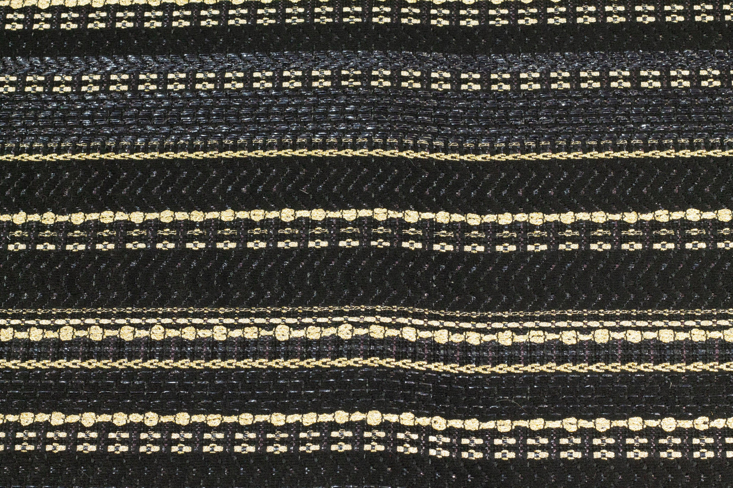 Metallic Gold and Black Striped Brocade - Prime Fabrics