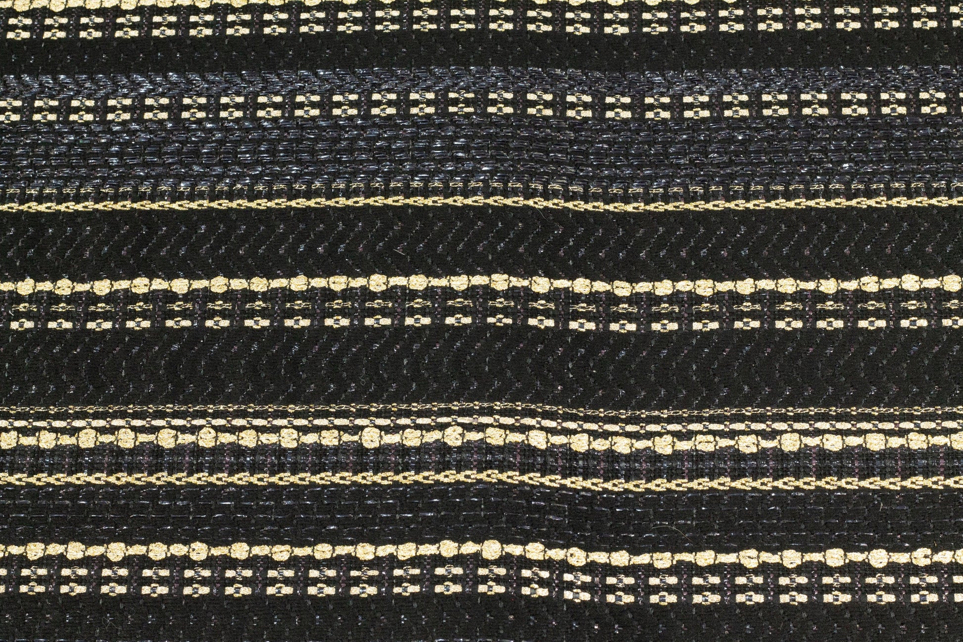 Metallic Gold and Black Striped Brocade - Prime Fabrics
