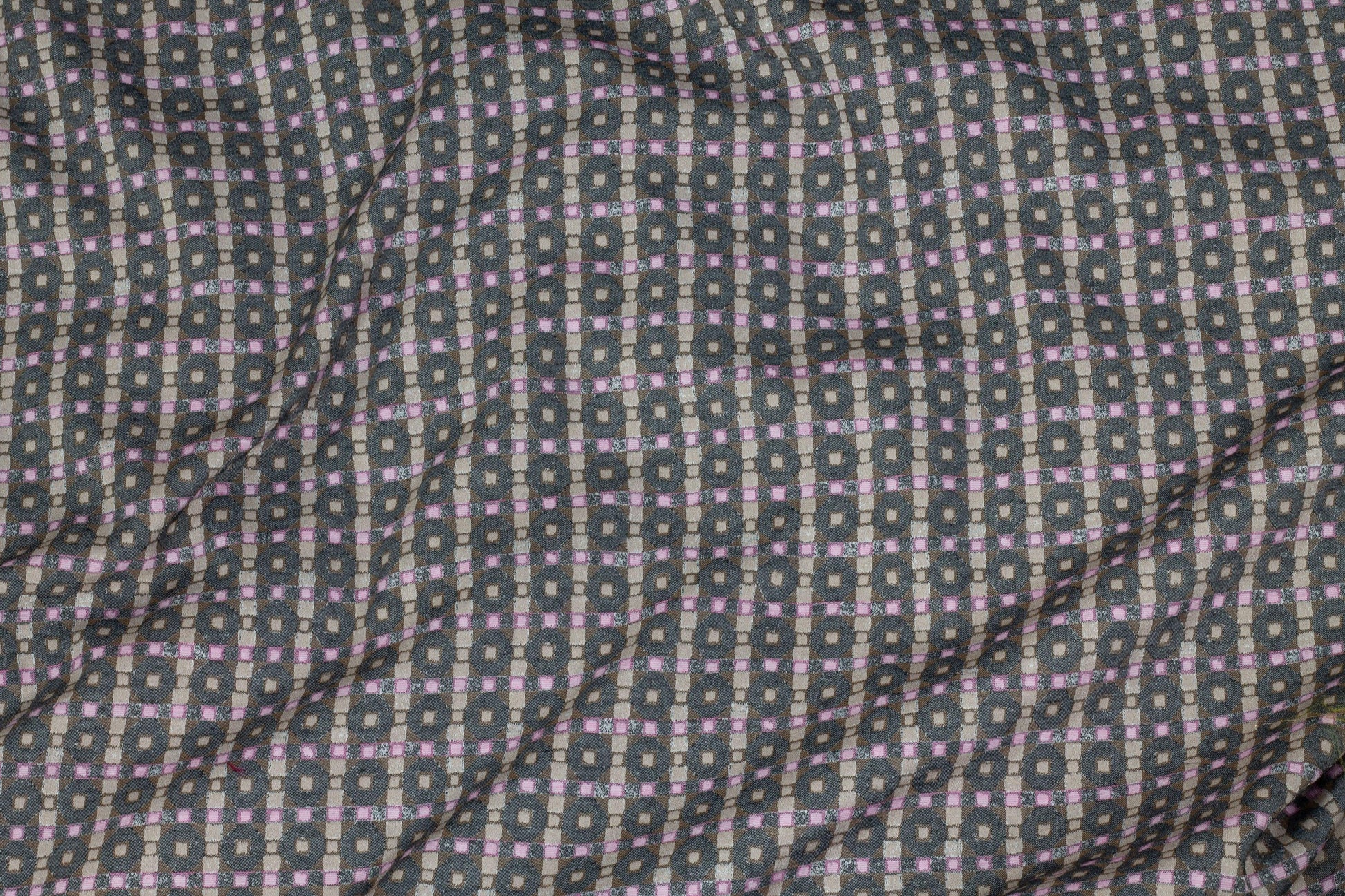 Charcoal, Taupe, Blush Stretch Jacquard - Prime Fabrics