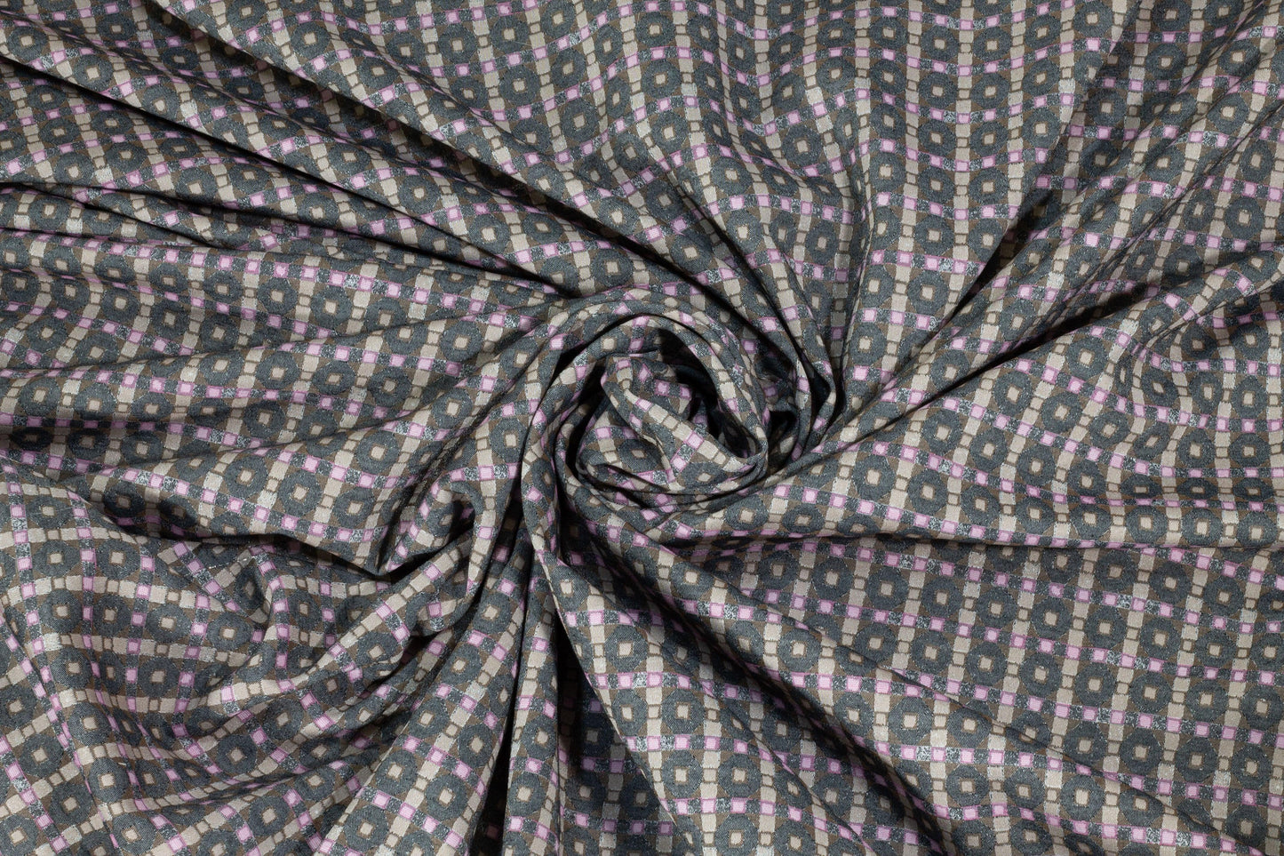 Charcoal, Taupe, Blush Stretch Jacquard - Prime Fabrics