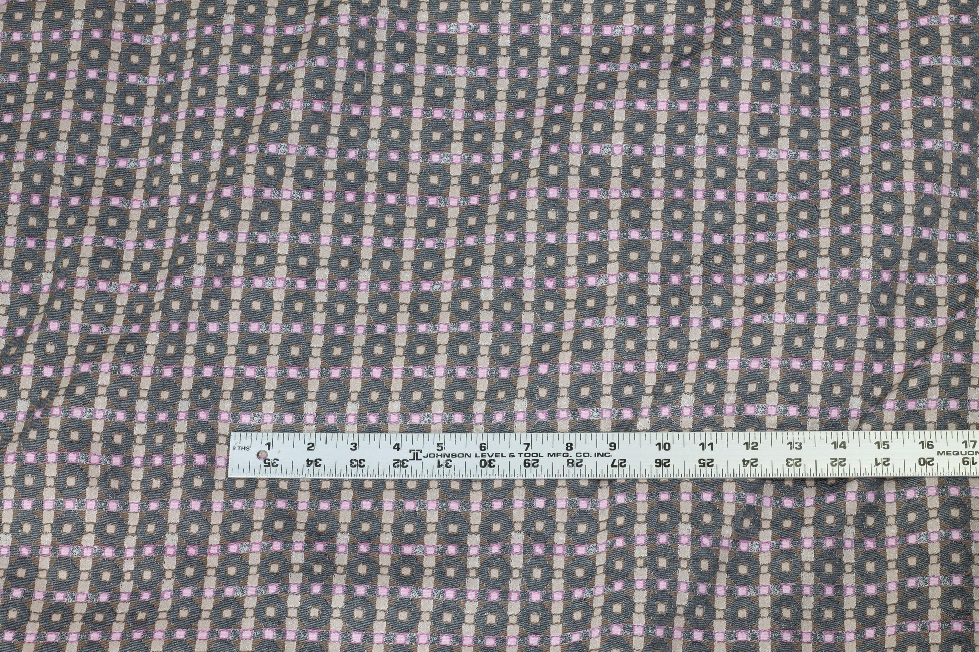 Charcoal, Taupe, Blush Stretch Jacquard - Prime Fabrics