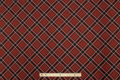 Kenzo - Red and Black Plaid Italian Cotton Canvas - Prime Fabrics