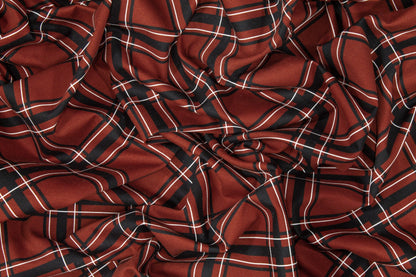 Kenzo - Red and Black Plaid Italian Cotton Canvas - Prime Fabrics
