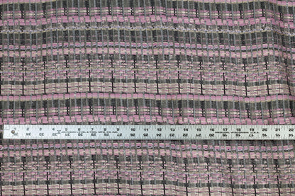 Blush, Gray, and Metallic Silver Tweed - Prime Fabrics