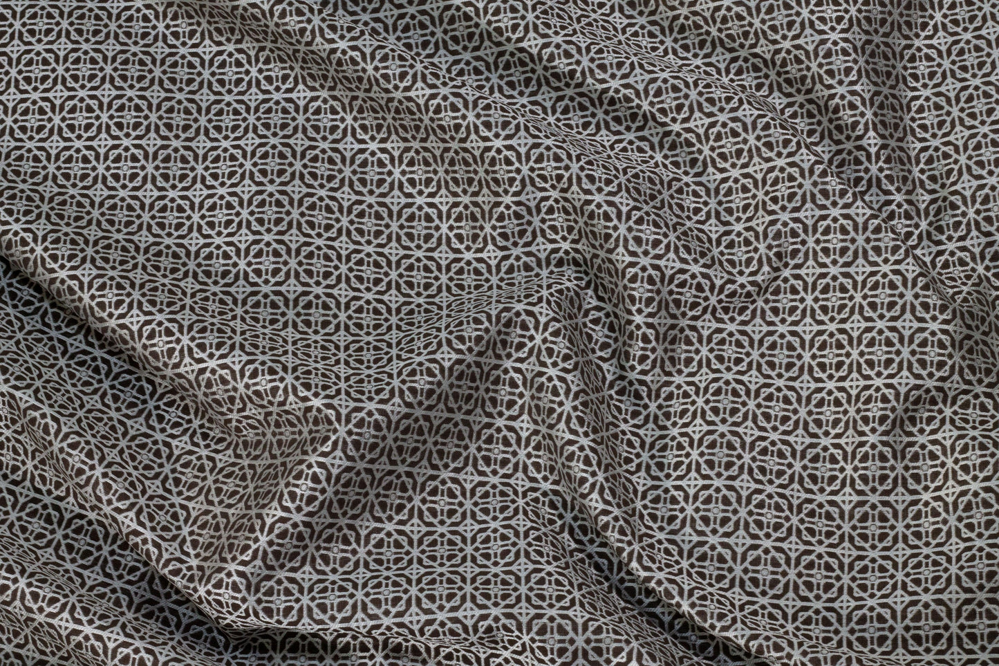 Brown and White Abstract Brocade - Prime Fabrics