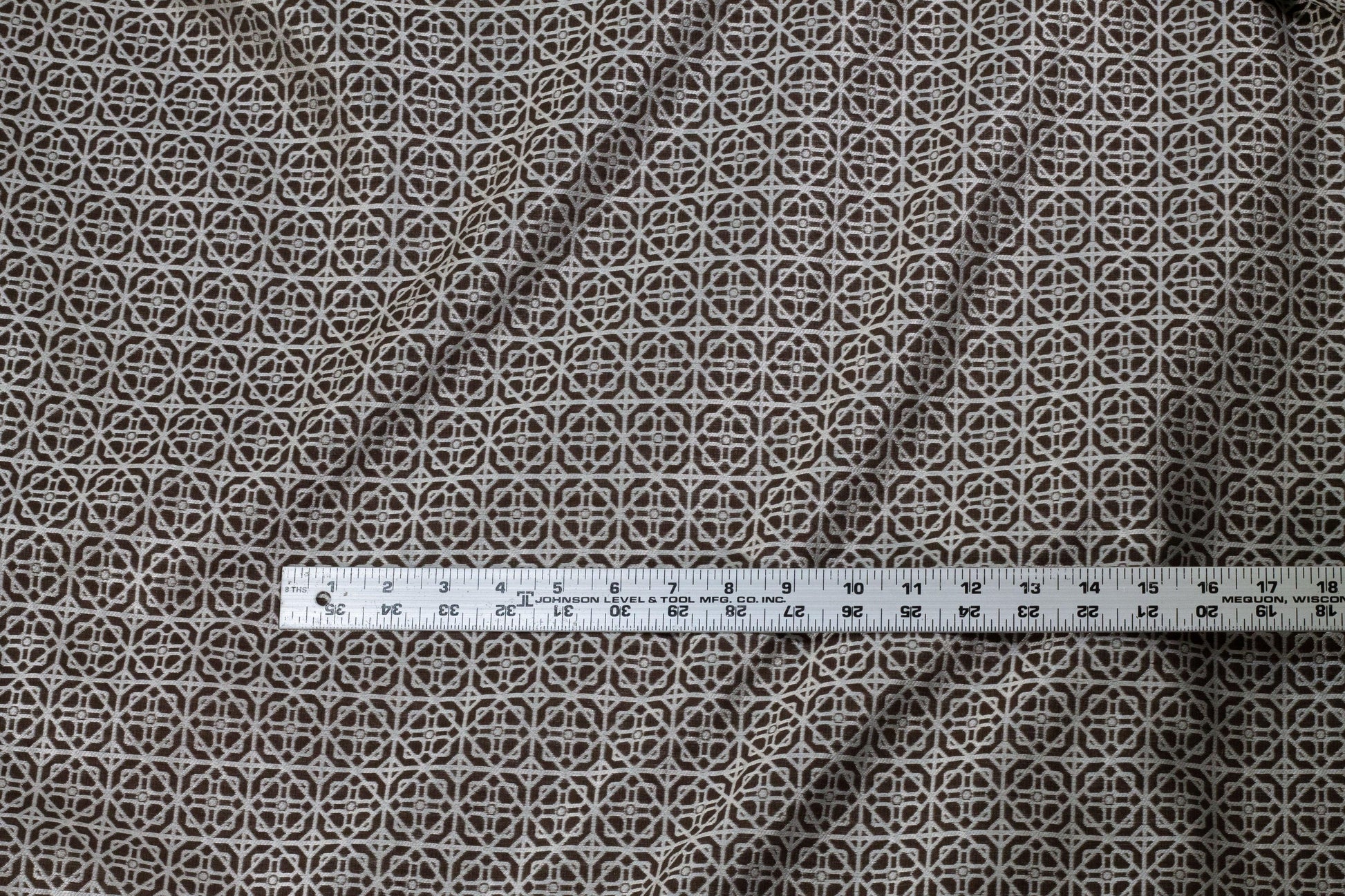 Brown and White Abstract Brocade - Prime Fabrics