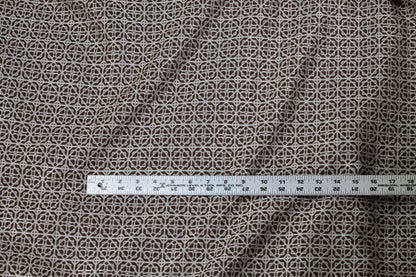 Brown and White Abstract Brocade - Prime Fabrics