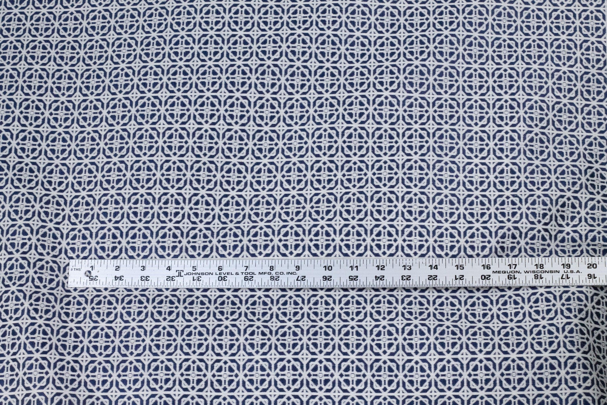 Navy Blue and Off-White Abstract Brocade - Prime Fabrics