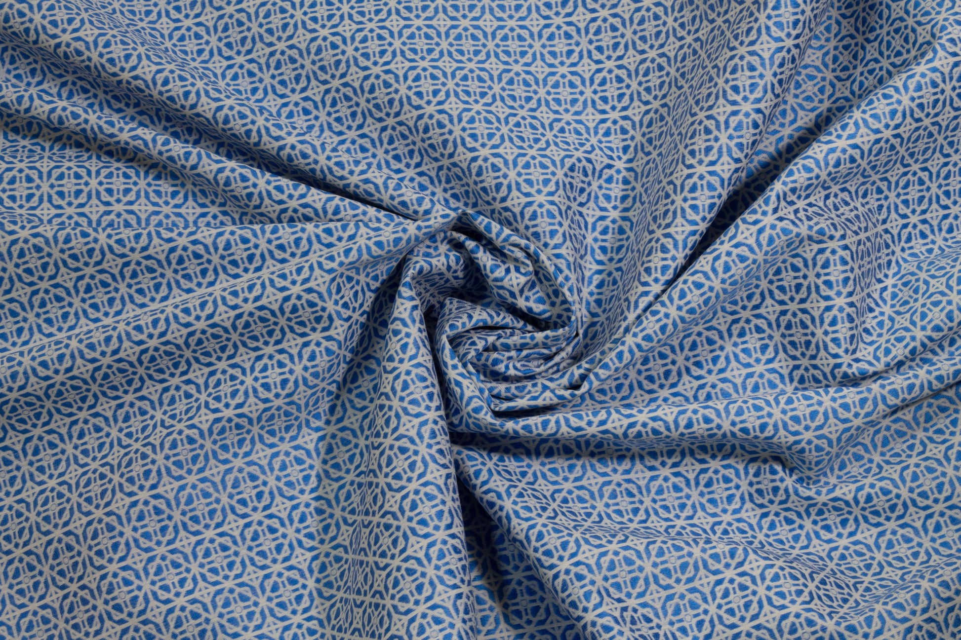 Blue and White Abstract Brocade - Prime Fabrics