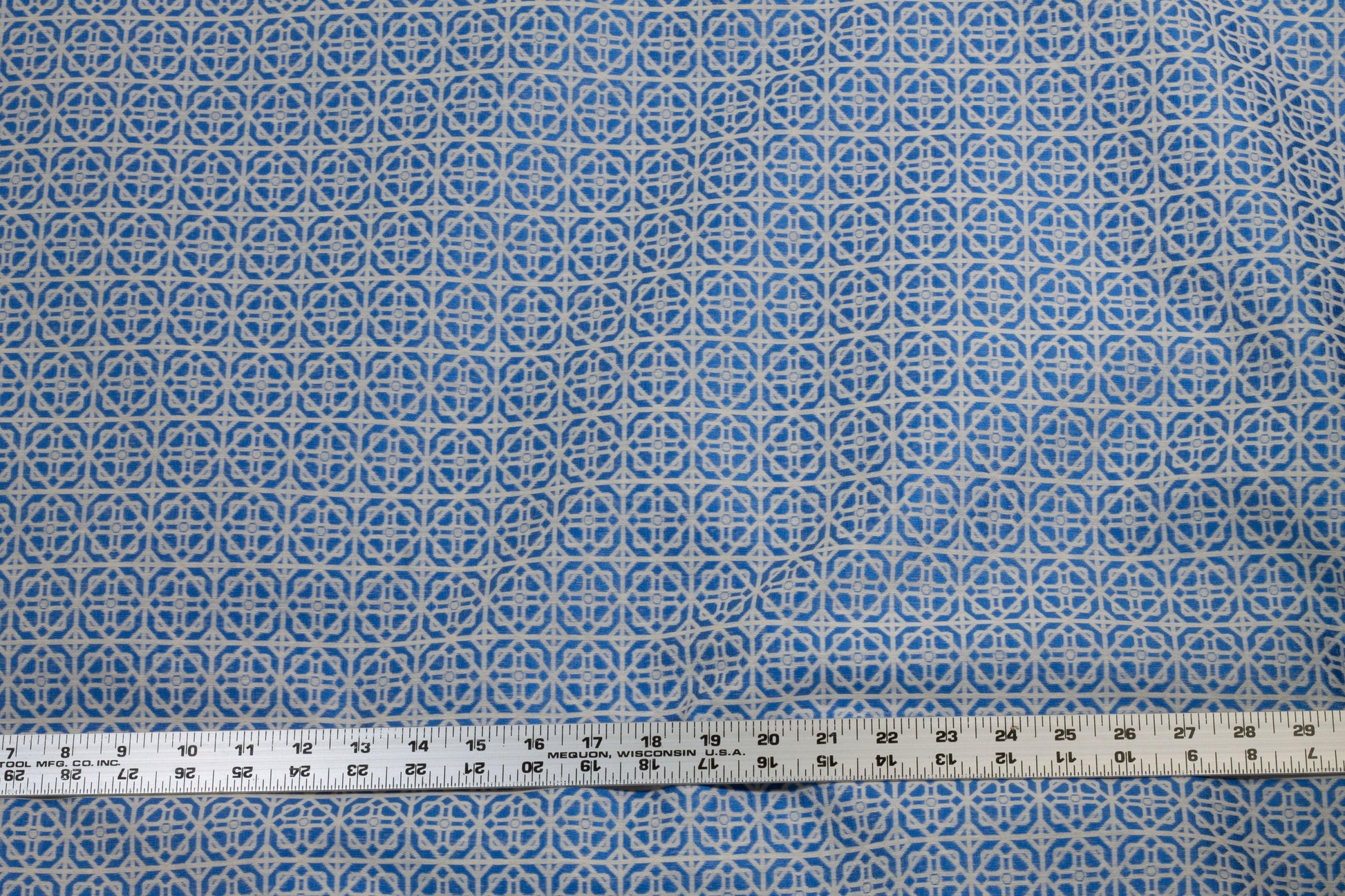 Blue and White Abstract Brocade - Prime Fabrics