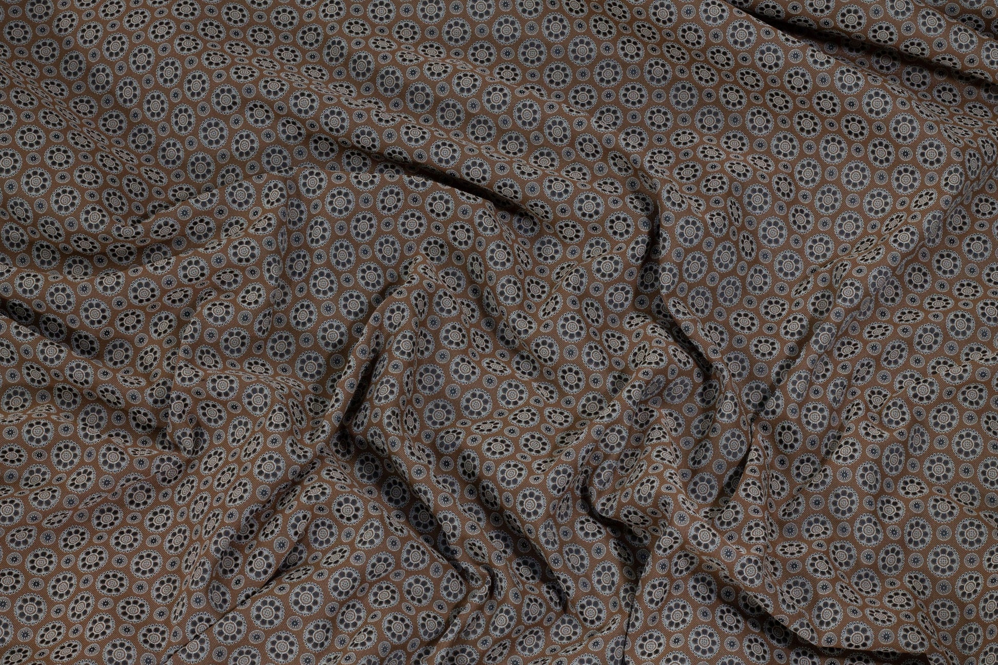 Chocolate Brown, Gray and Black Jacquard - Prime Fabrics