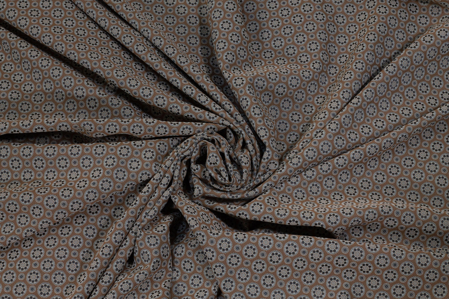 Chocolate Brown, Gray and Black Jacquard - Prime Fabrics