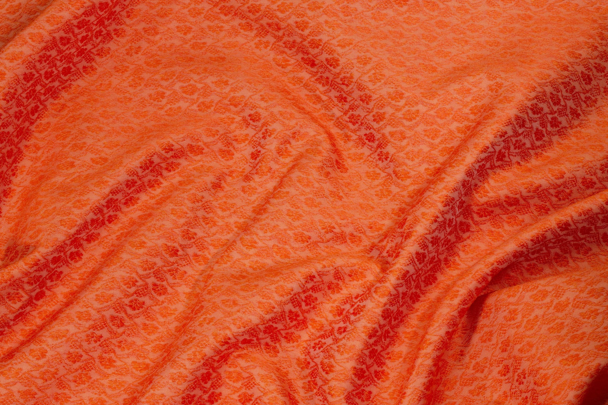 Textured Orange Brocade - Prime Fabrics