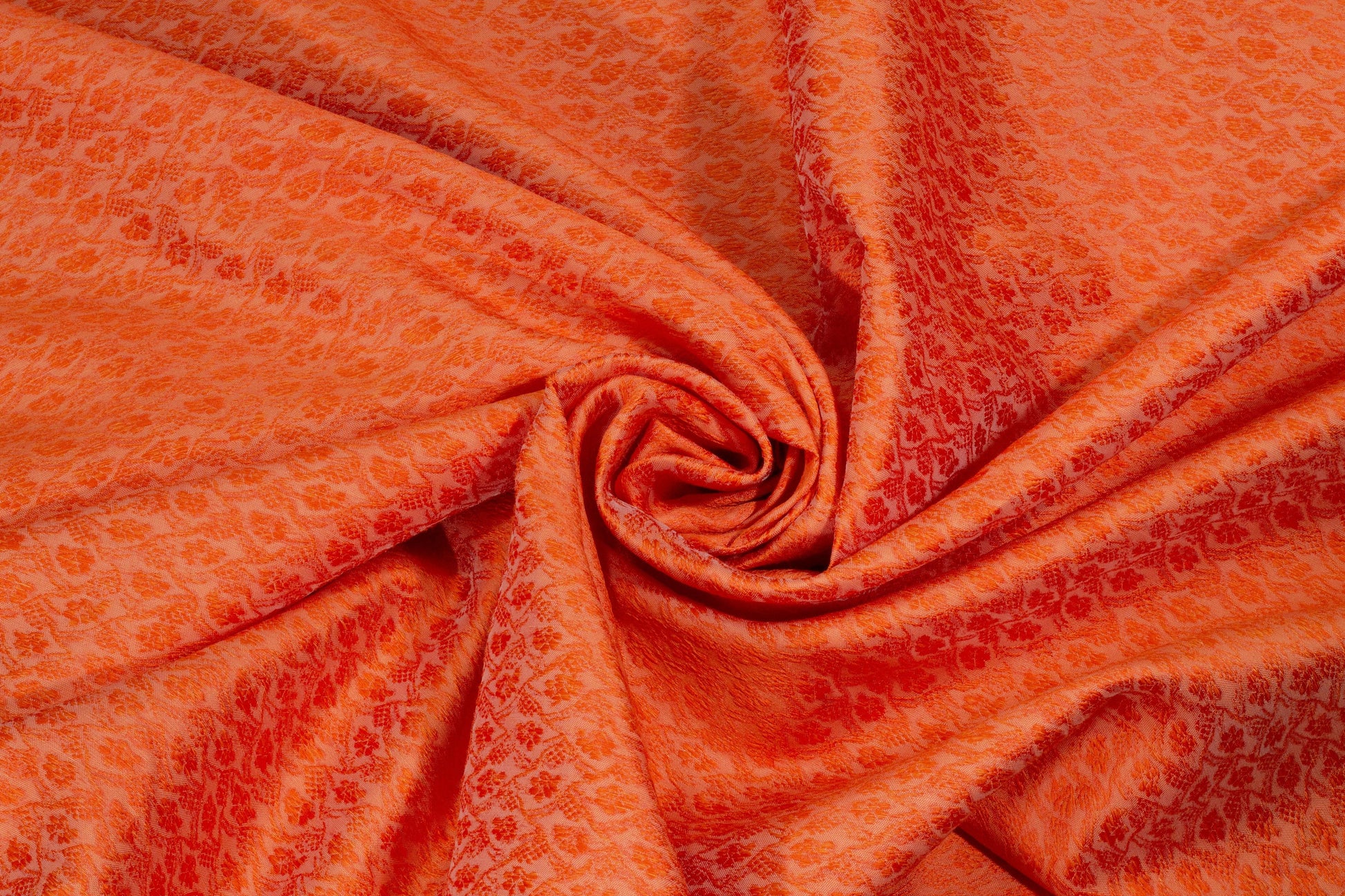 Textured Orange Brocade - Prime Fabrics