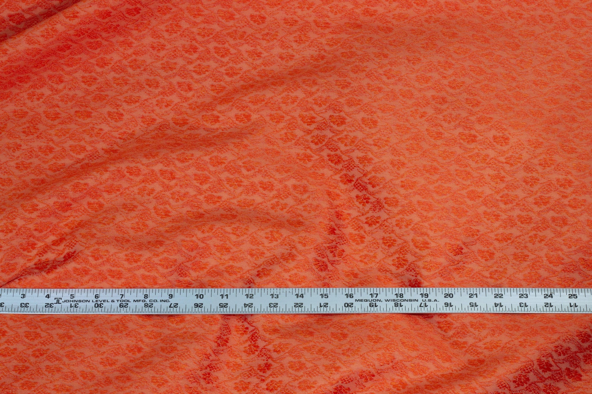 Textured Orange Brocade - Prime Fabrics