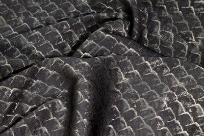 Charcoal Gray Chenille Textured Brocade - Prime Fabrics