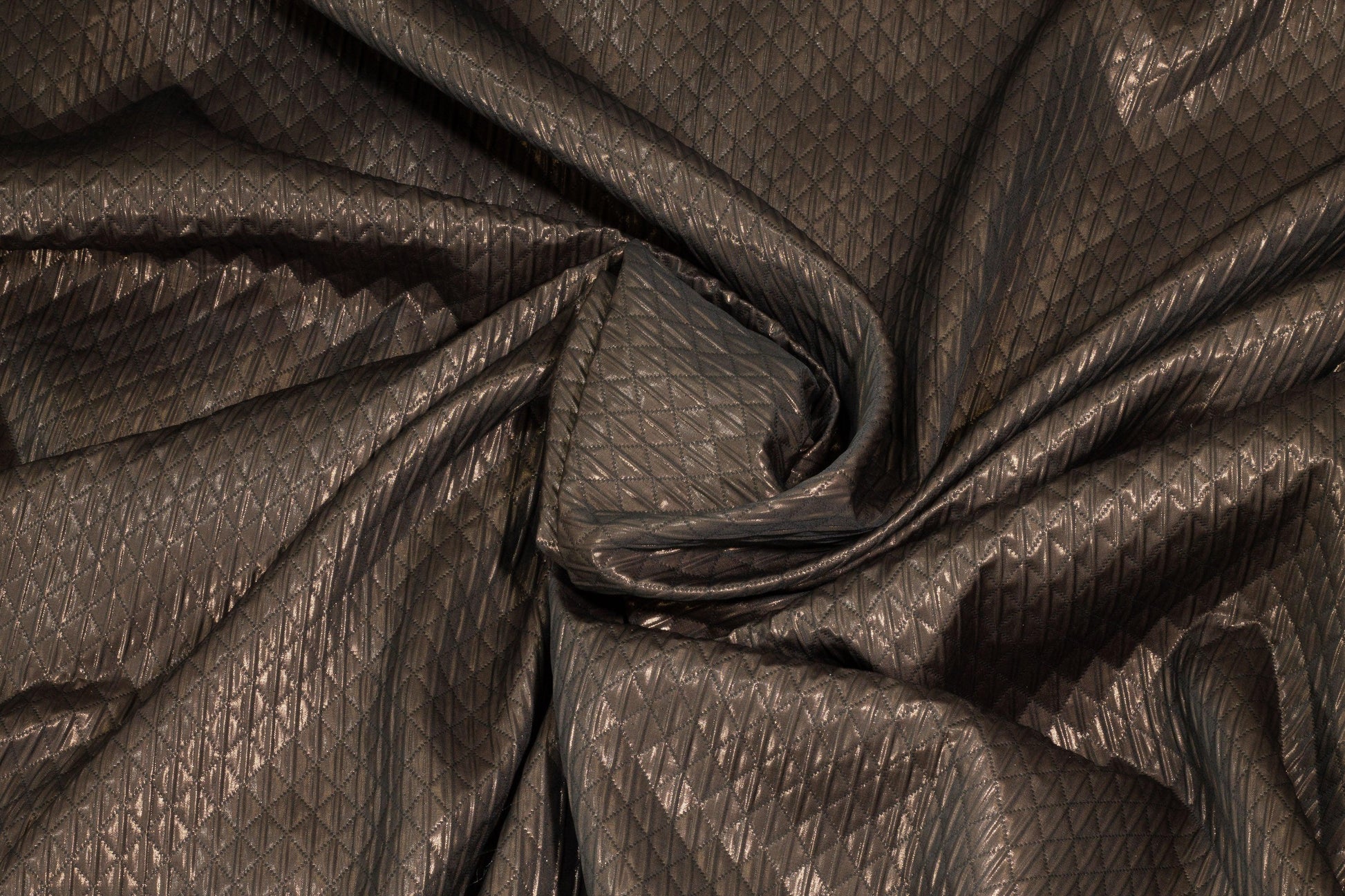 Brown Diamond Quilted Design Brocade - Prime Fabrics