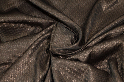 Brown Diamond Quilted Design Brocade - Prime Fabrics
