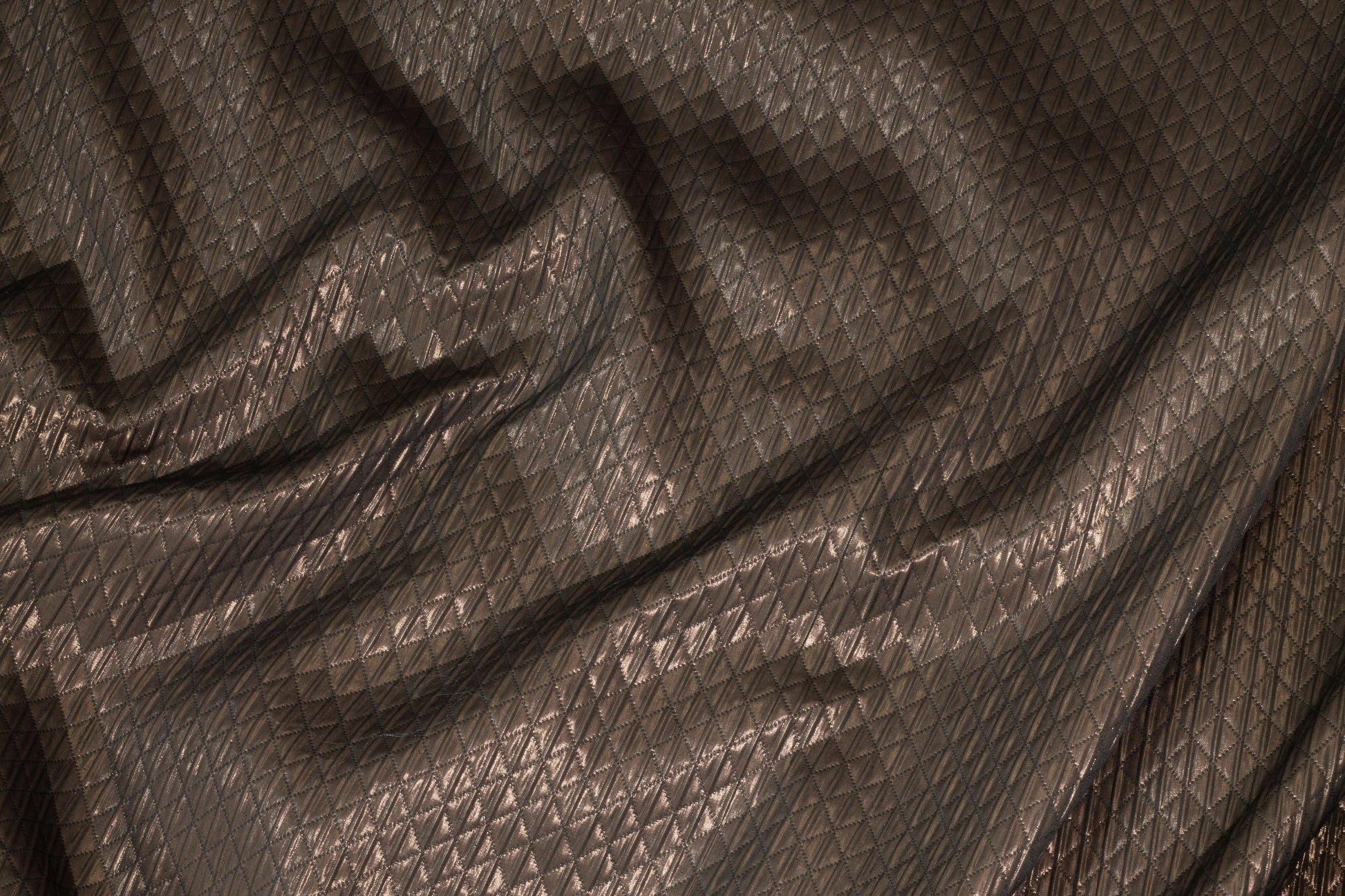 Brown Diamond Quilted Design Brocade - Prime Fabrics
