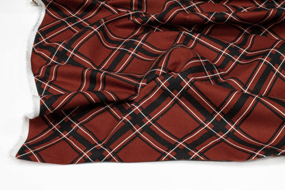 Kenzo - Red and Black Plaid Italian Cotton Canvas - Prime Fabrics