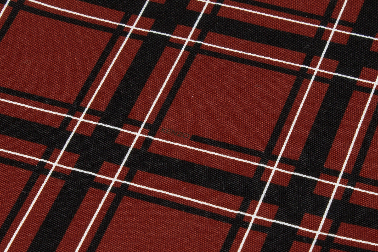 Kenzo - Red and Black Plaid Italian Cotton Canvas - Prime Fabrics