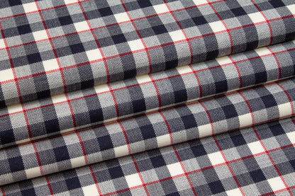 Double Faced Cashmere Wool Suiting - Red, Navy, White - Prime Fabrics