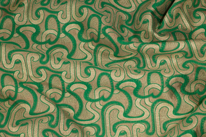 Gold and Green Metallic Brocade - Prime Fabrics