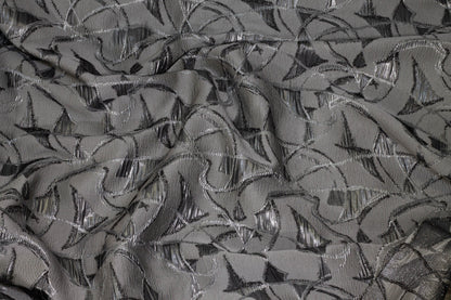 Charcoal Metallic Crushed Brocade - Prime Fabrics
