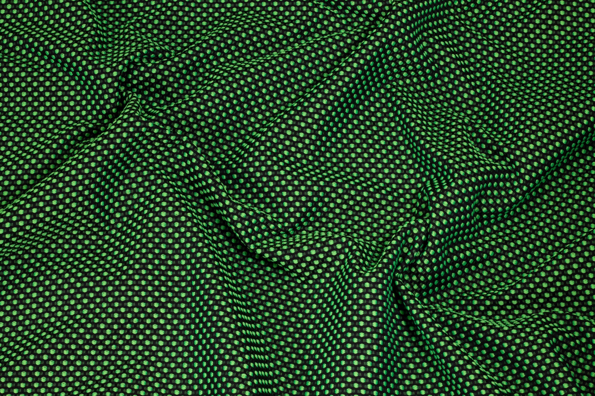 Green Embroidered Polka Dot Brocade - Prime Fabrics