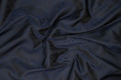 Navy Paisley Brocade - Prime Fabrics