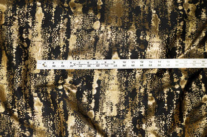 Black and Gold Metallic Brocade - Prime Fabrics